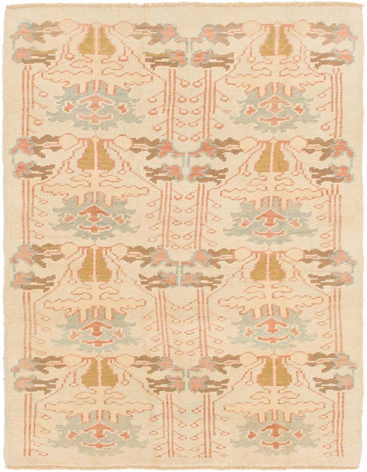 Detail image of 4' 3 x 8' 2 Hand Knotted Oushak Wool Runner Rug