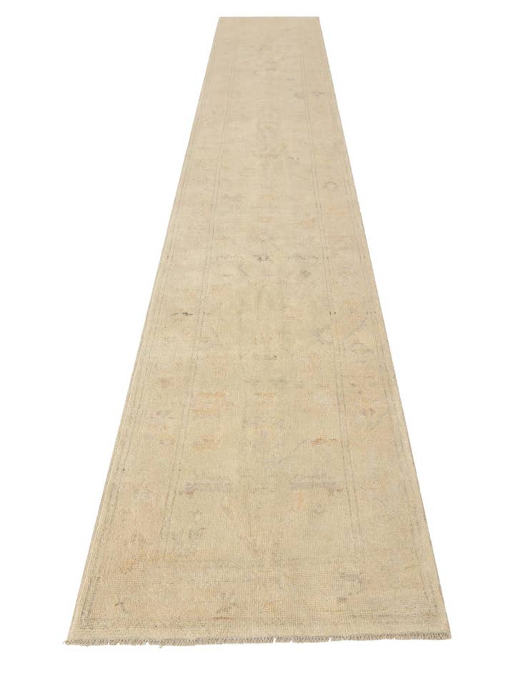 Detail image of 2' 7 x 16' 4 Hand Knotted Oushak Wool Runner Rug