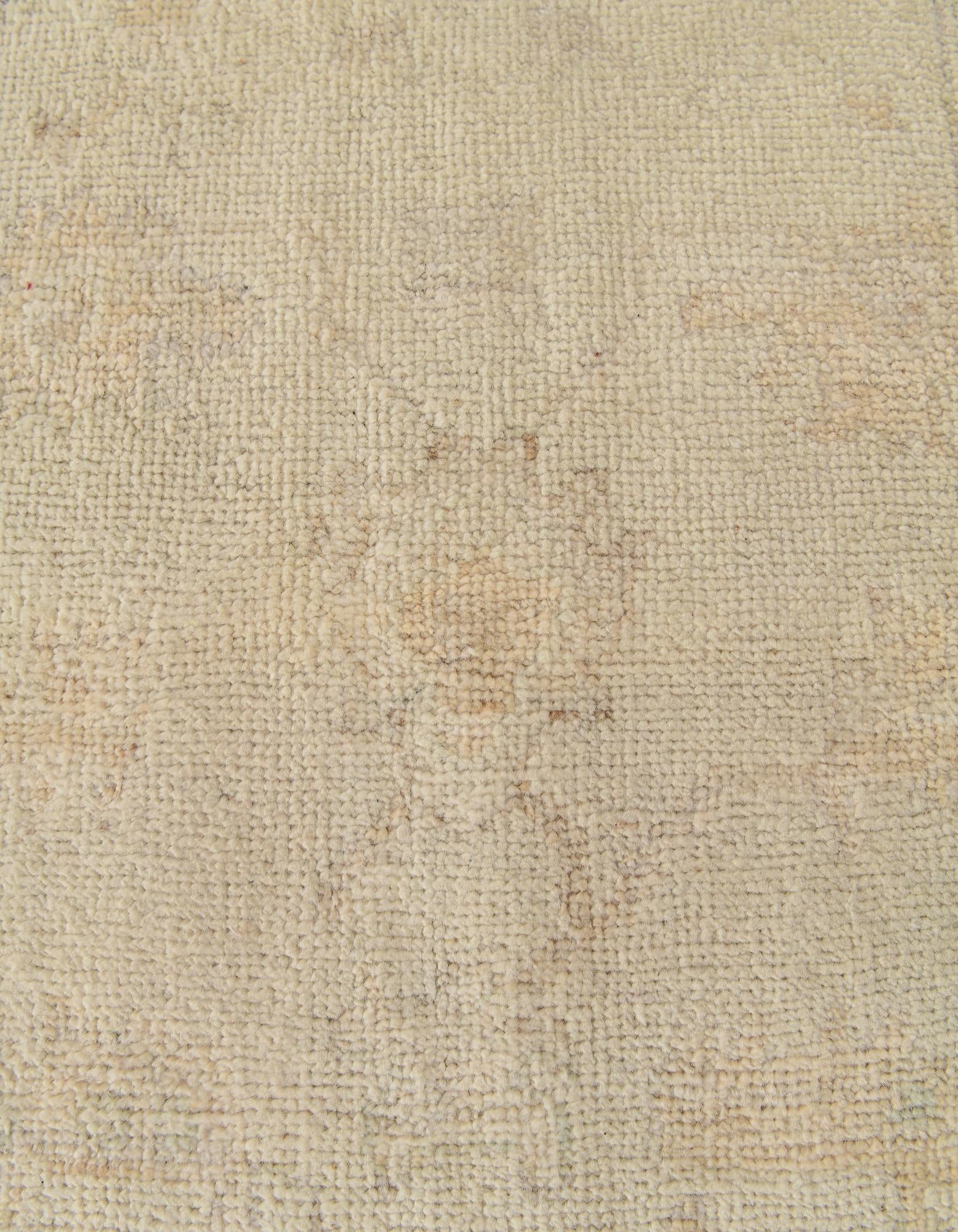 2' 7 x 16' 4 Hand Knotted Oushak Wool Runner Rug
