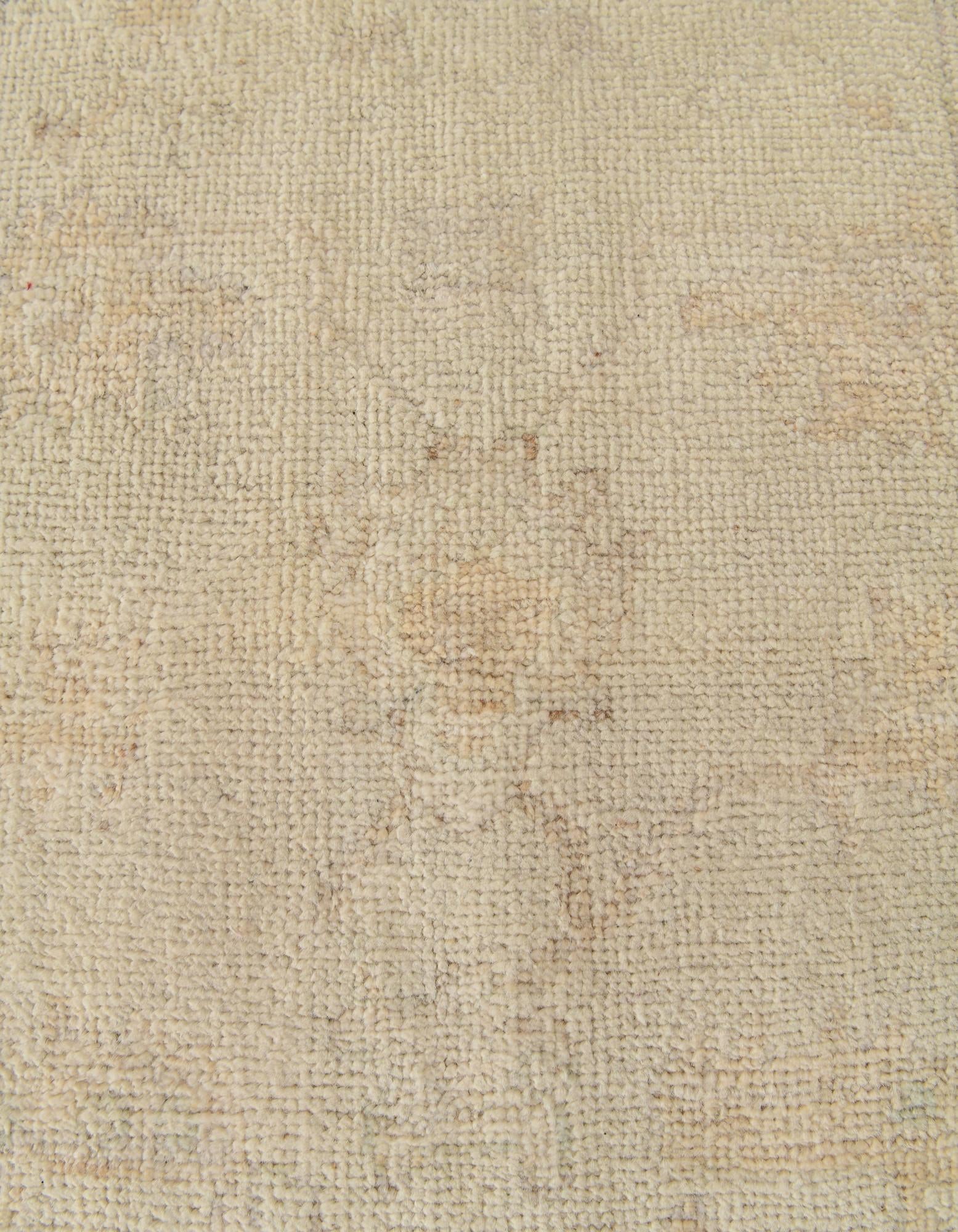 2' 7 x 16' 4 Hand Knotted Oushak Wool Runner Rug