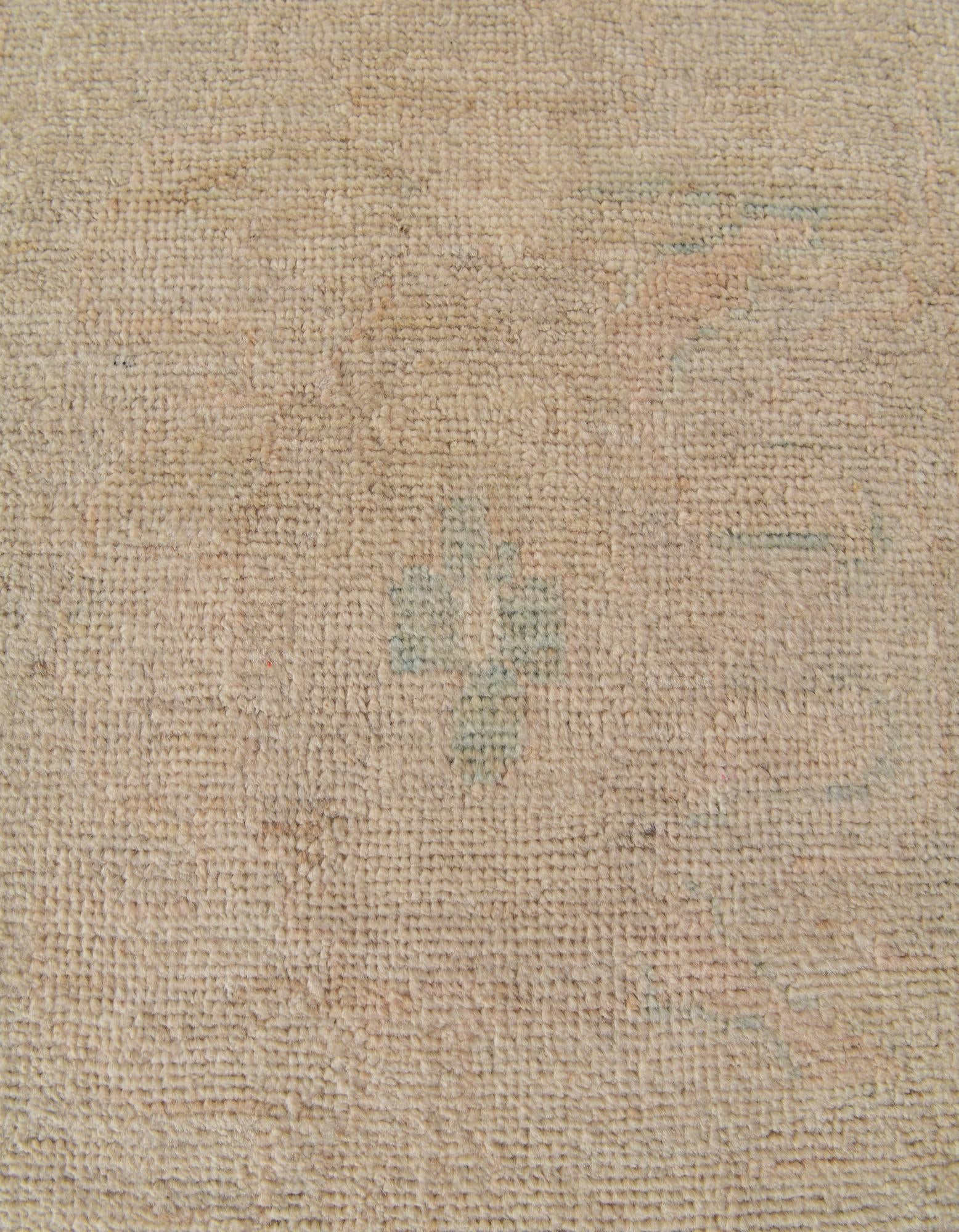 2' 9 x 11' 11 Hand Knotted Oushak Wool Runner Rug