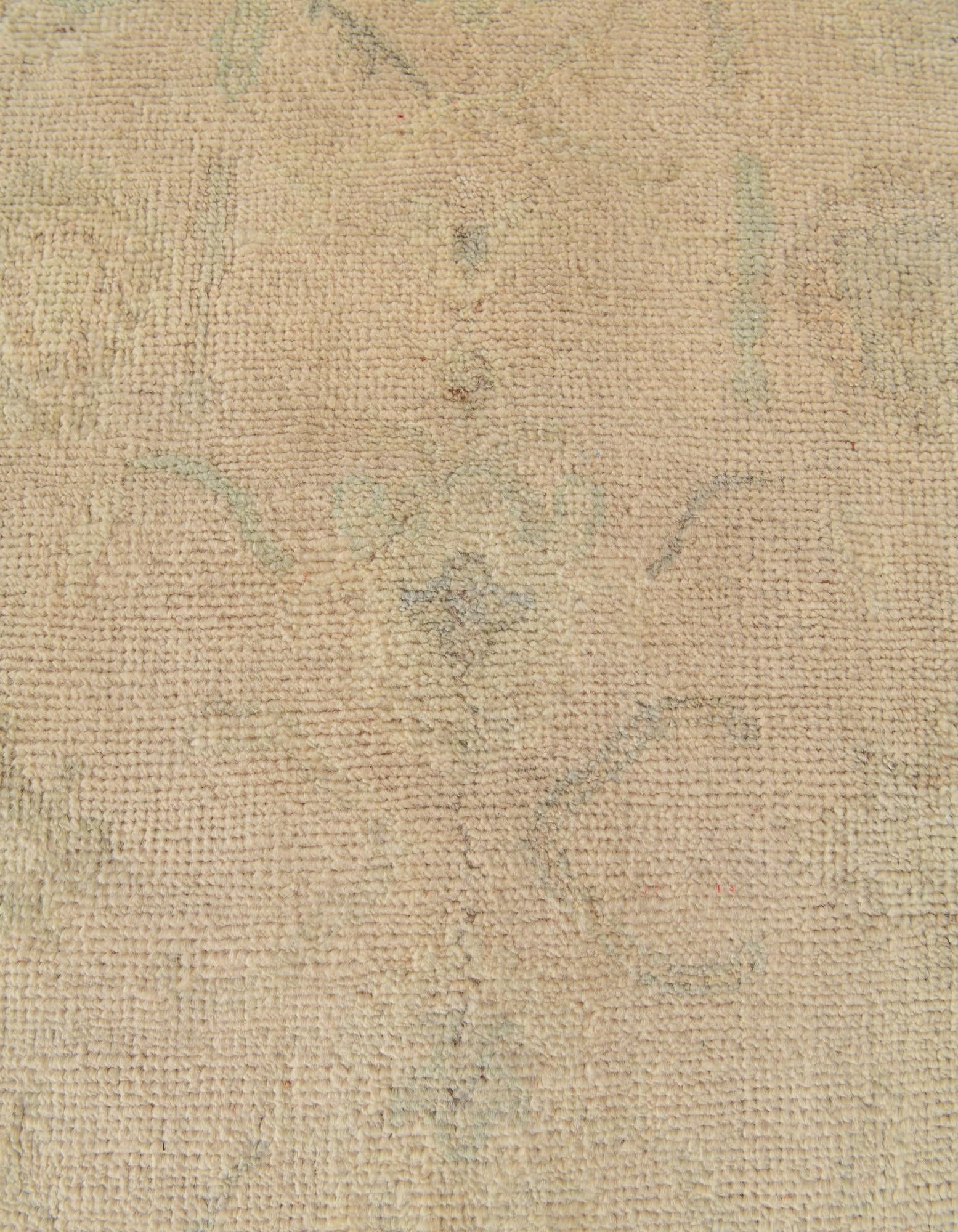 2' 10 x 9' 8 Hand Knotted Oushak Wool Runner Rug