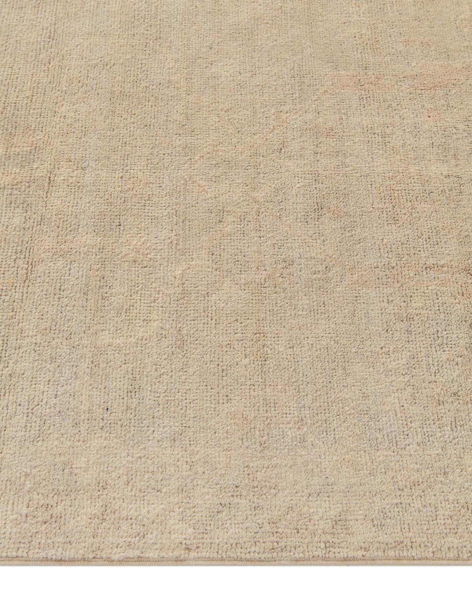 3' 2 x 11' 7 Hand Knotted Oushak Wool Runner Rug