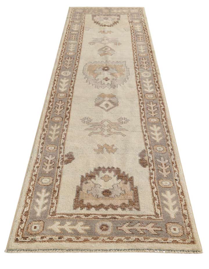 2' 10 x 10' 6 Hand Knotted Oushak Wool Runner Rug