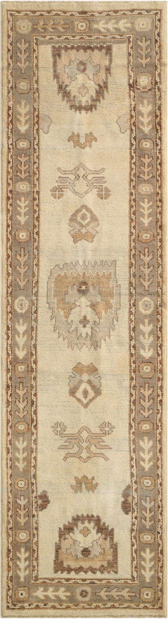 2' 10 x 10' 6 Hand Knotted Oushak Wool Runner Rug