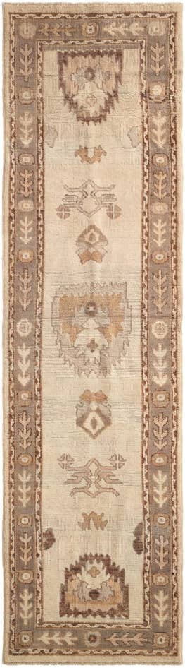Detail image of 2' 10 x 10' 6 Hand Knotted Oushak Wool Runner Rug