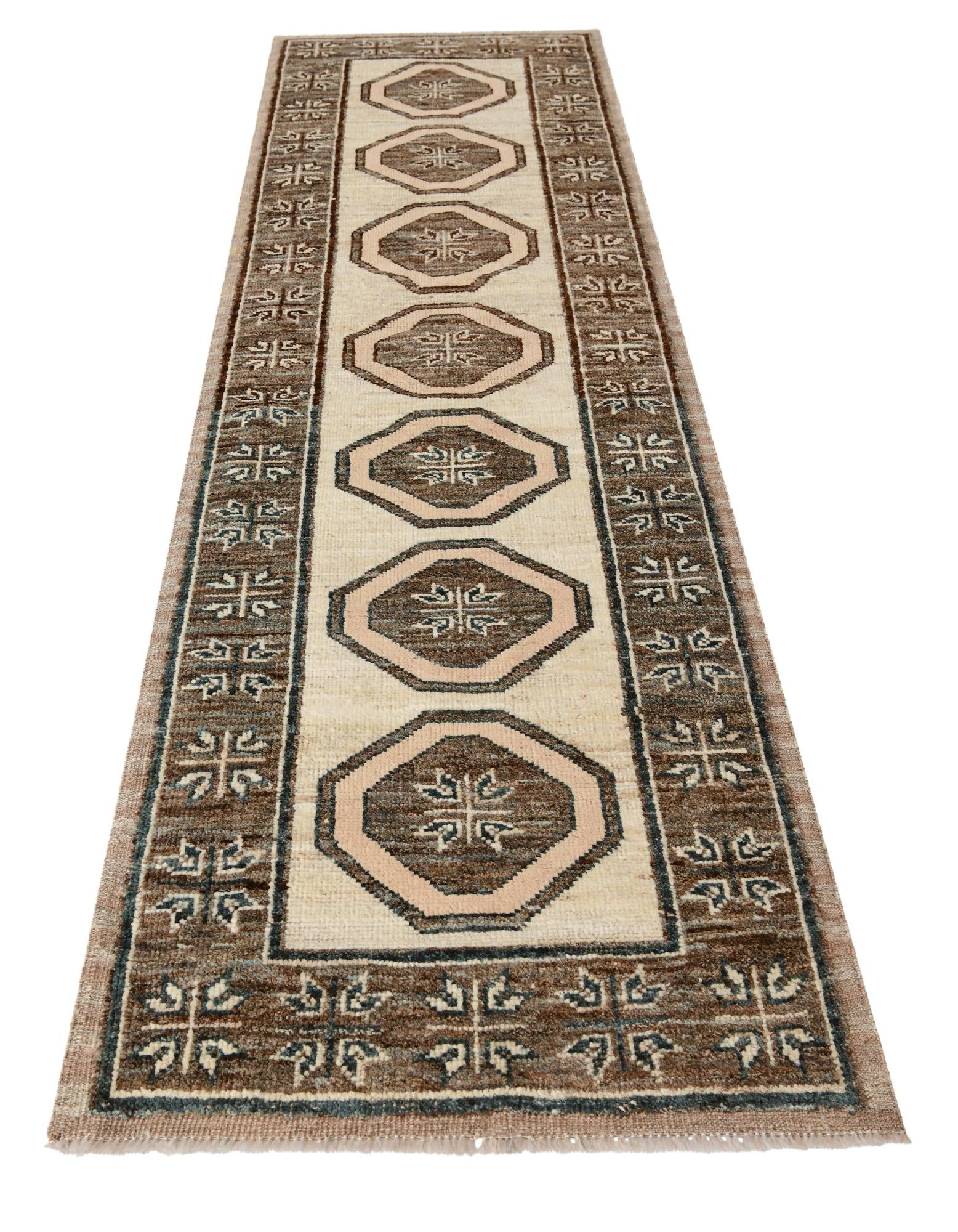 2' 9 x 10' 6 Hand Knotted Oushak Wool Runner Rug