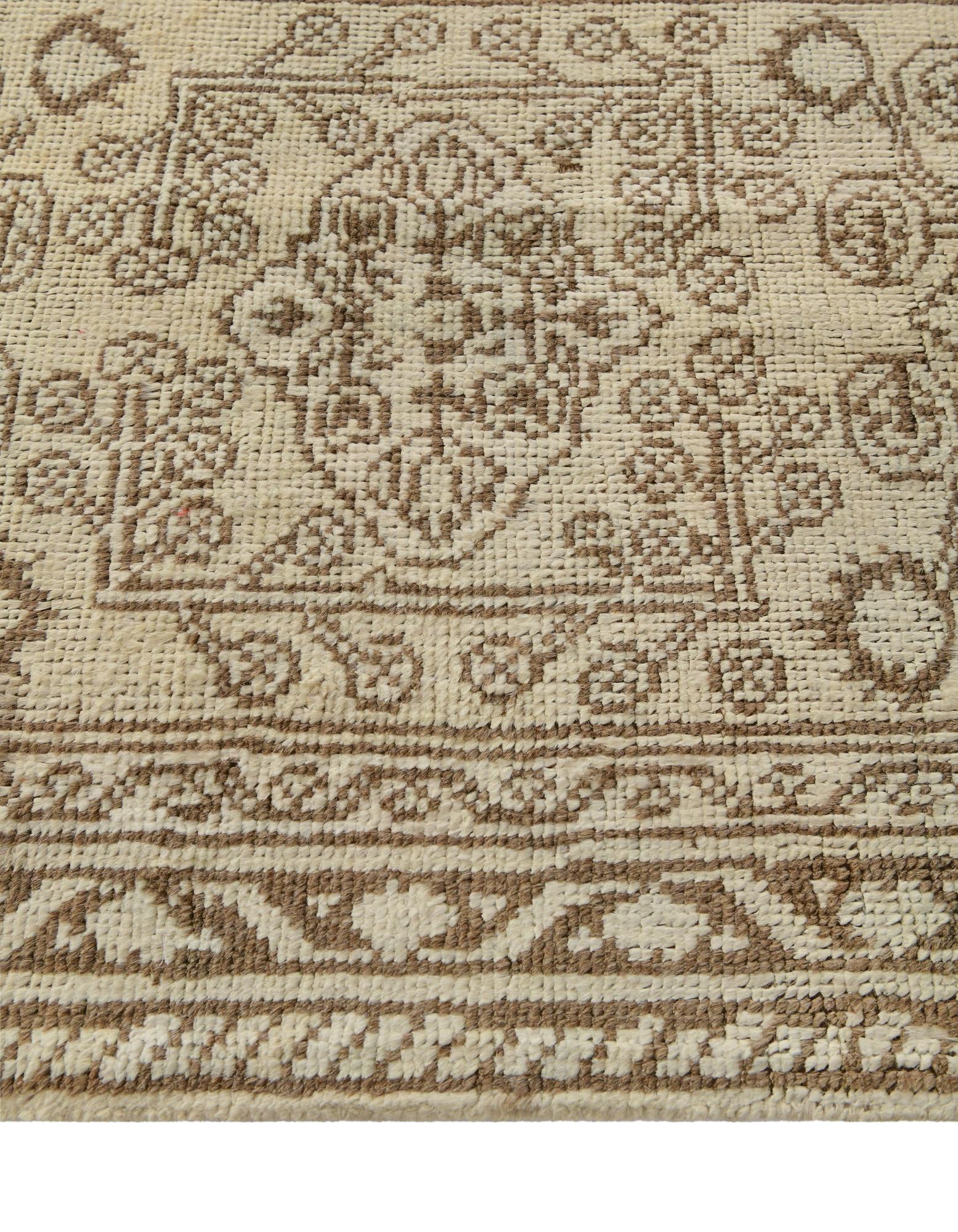 2' 7 x 10' Hand Knotted Oushak Wool Runner Rug