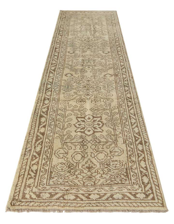 2' 7 x 10' Hand Knotted Oushak Wool Runner Rug