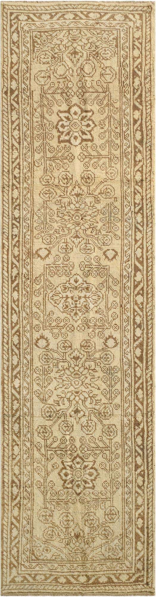 2' 7 x 10' Hand Knotted Oushak Wool Runner Rug
