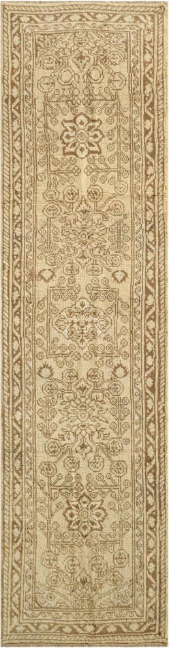 Detail image of 2' 7 x 10' Hand Knotted Oushak Wool Runner Rug