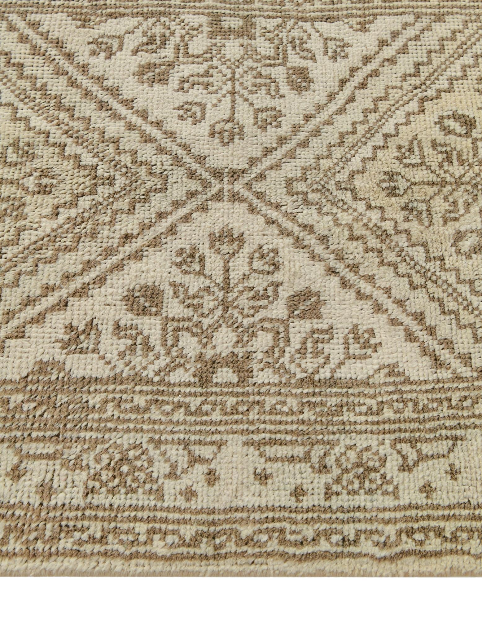 2' 6 x 10' 3 Hand Knotted Oushak Wool Runner Rug