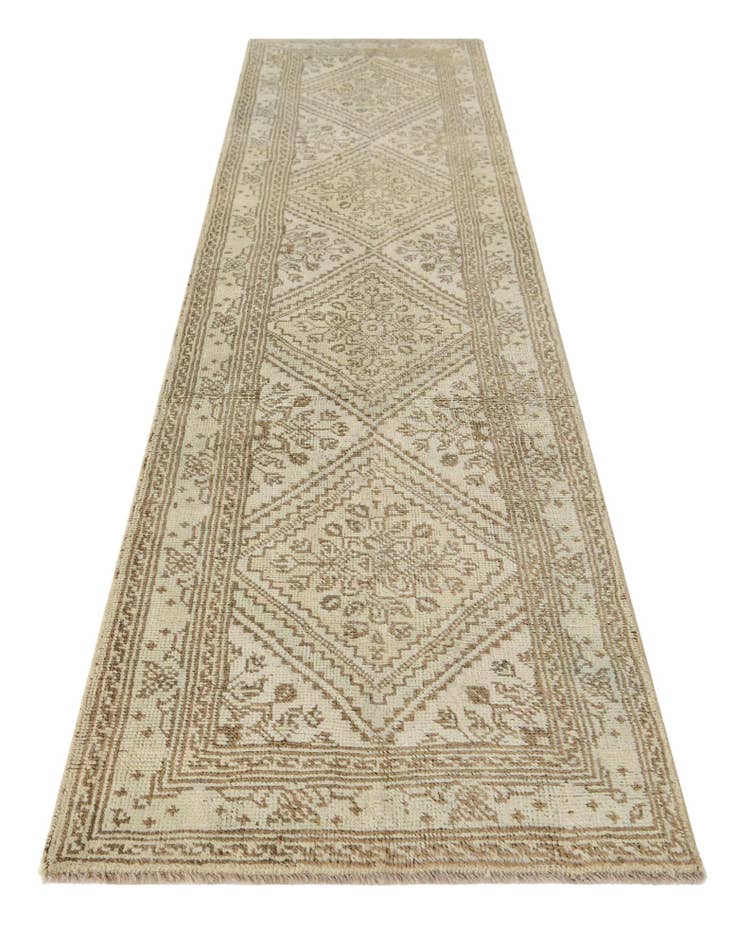 Detail image of 2' 6 x 10' 3 Hand Knotted Oushak Wool Runner Rug