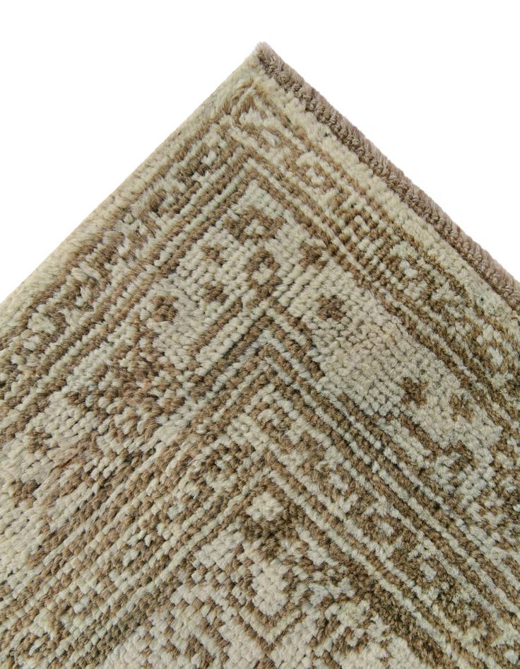 Detail image of 2' 6 x 10' 3 Hand Knotted Oushak Wool Runner Rug
