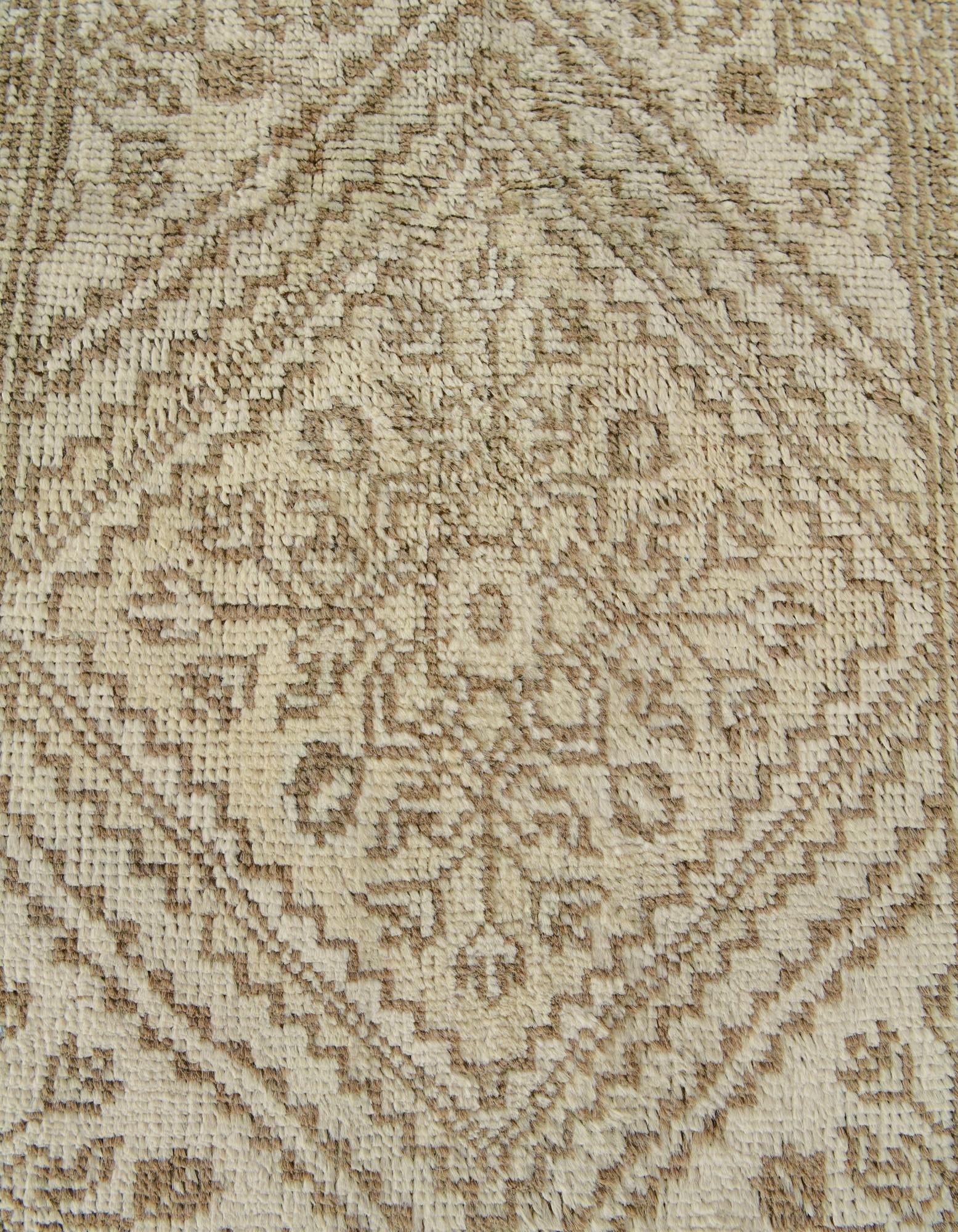2' 6 x 10' 3 Hand Knotted Oushak Wool Runner Rug