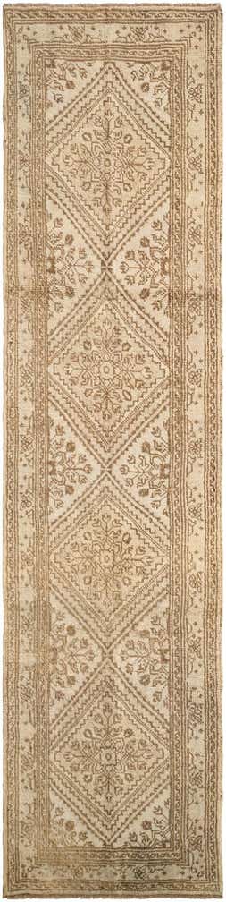 2' 6 x 10' 3 Hand Knotted Oushak Wool Runner Rug