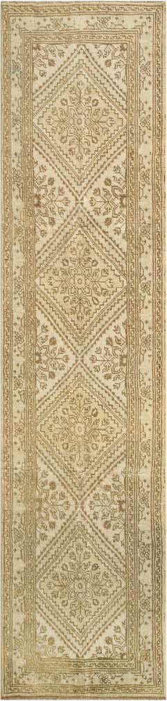 2' 6 x 10' 3 Hand Knotted Oushak Wool Runner Rug