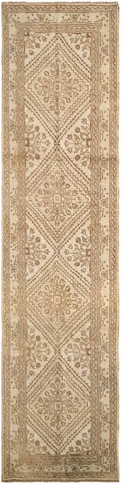 Detail image of 2' 6 x 10' 3 Hand Knotted Oushak Wool Runner Rug