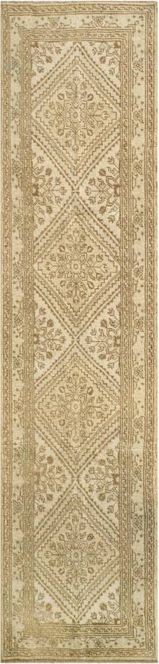Detail image of 2' 6 x 10' 3 Hand Knotted Oushak Wool Runner Rug