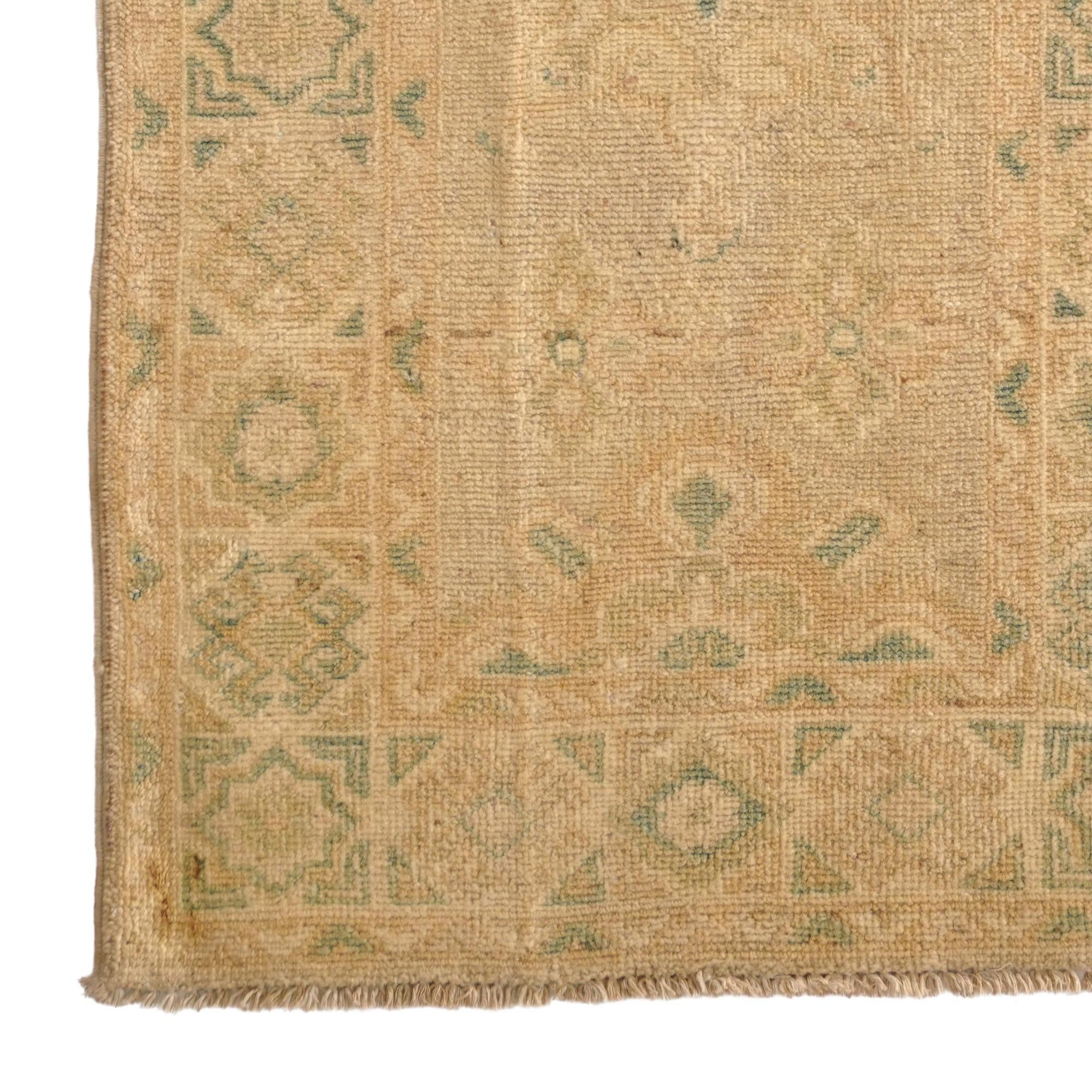 2' 2 x 5' 10 Hand Knotted Oushak Wool Runner Rug