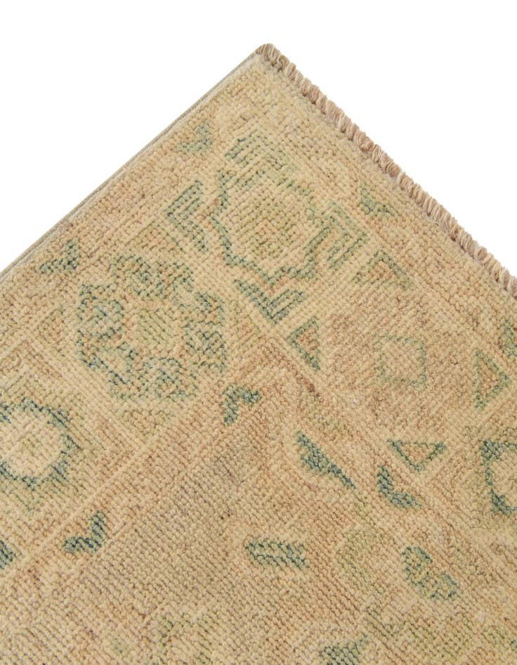 Detail image of 2' 2 x 5' 10 Hand Knotted Oushak Wool Runner Rug