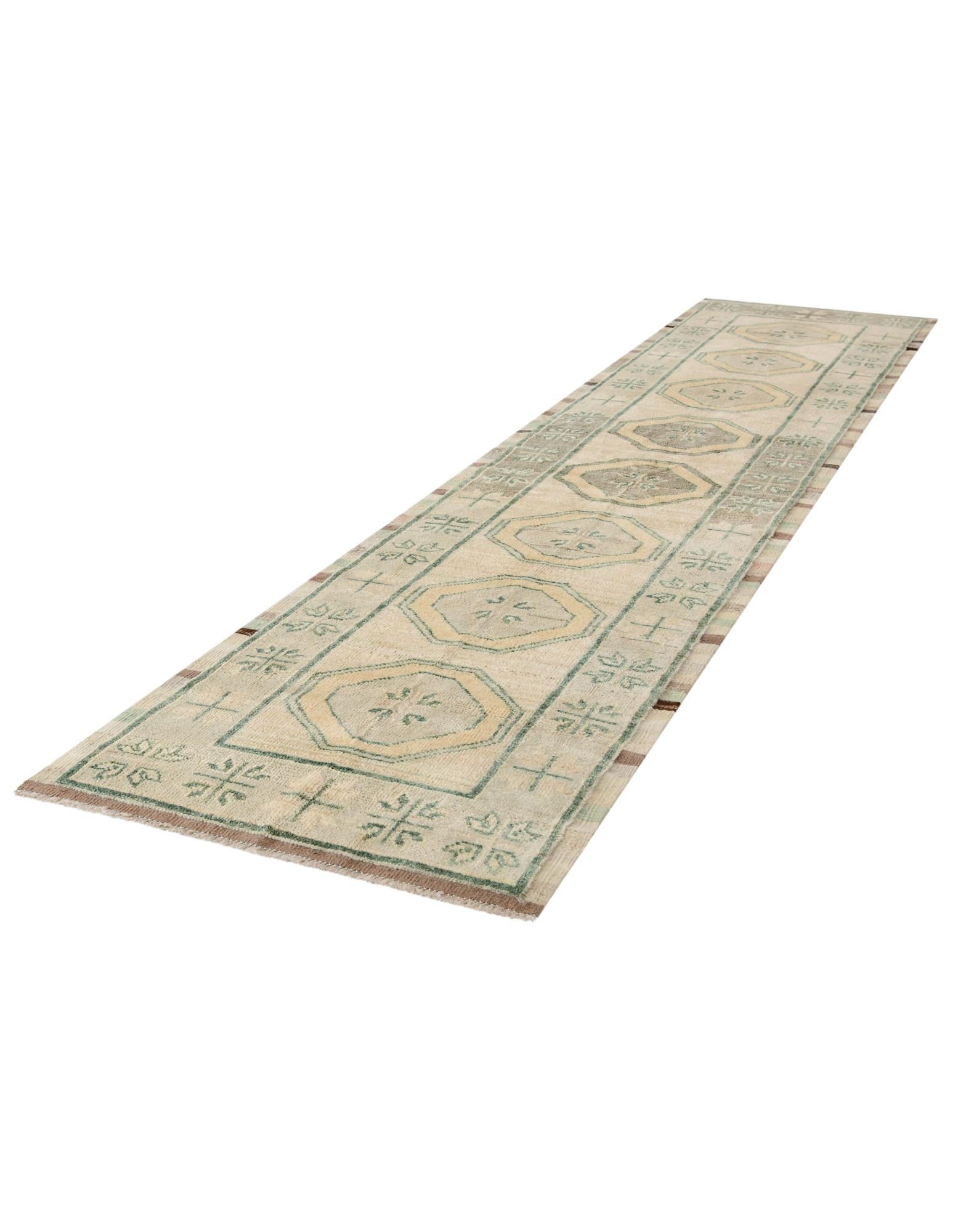2' 9 x 12' 5 Hand Knotted Oushak Wool Runner Rug