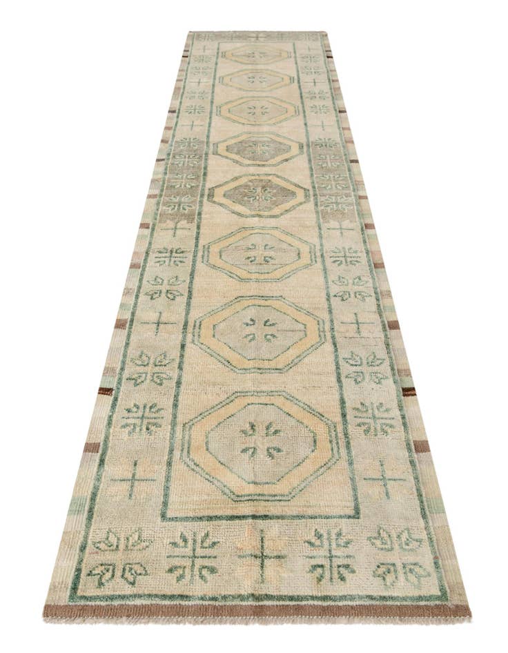 Detail image of 2' 9 x 12' 5 Hand Knotted Oushak Wool Runner Rug