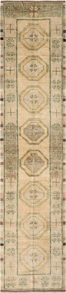 Detail image of 2' 9 x 12' 5 Hand Knotted Oushak Wool Runner Rug