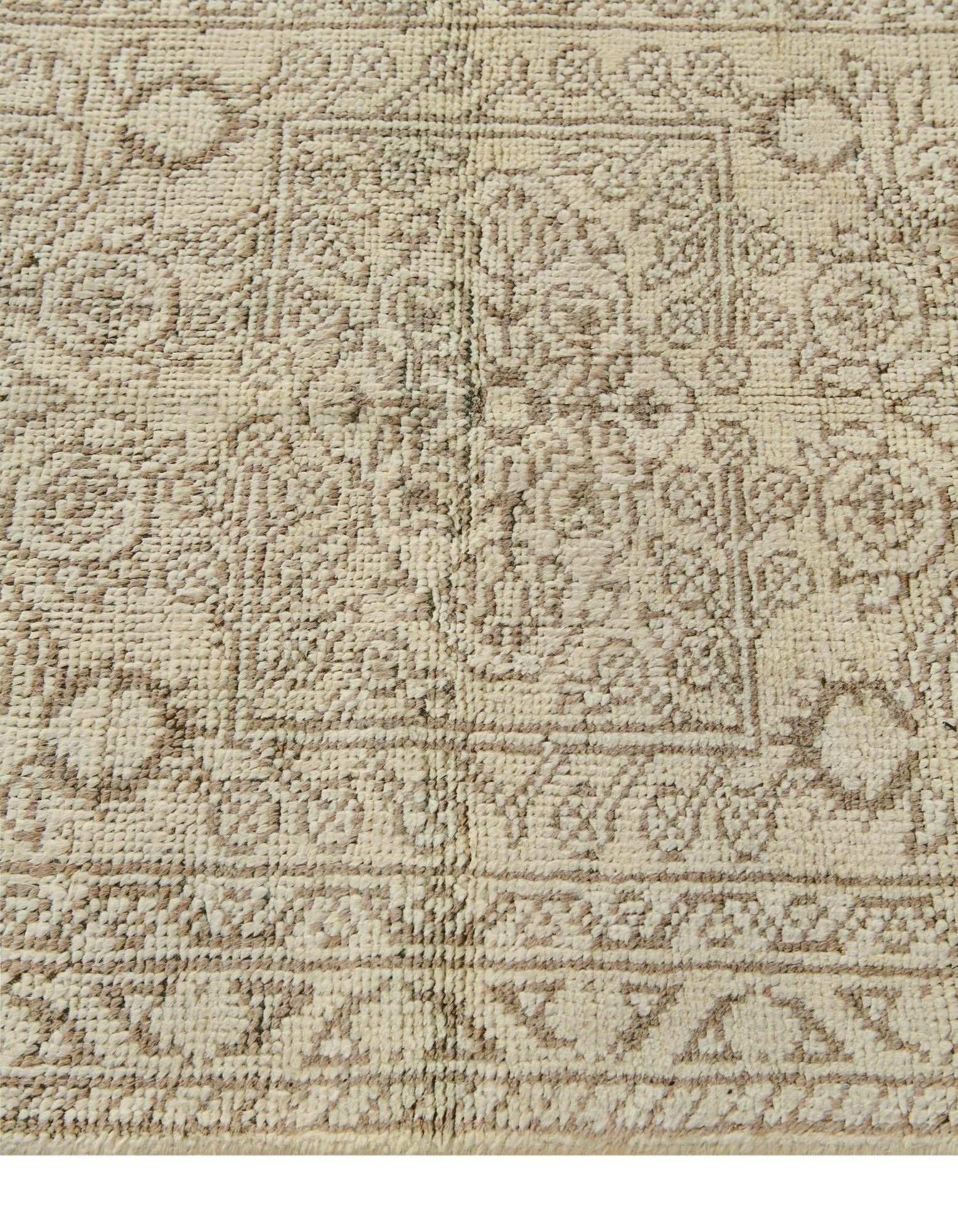 2' 4 x 8' 1 Hand Knotted Oushak Wool Runner Rug