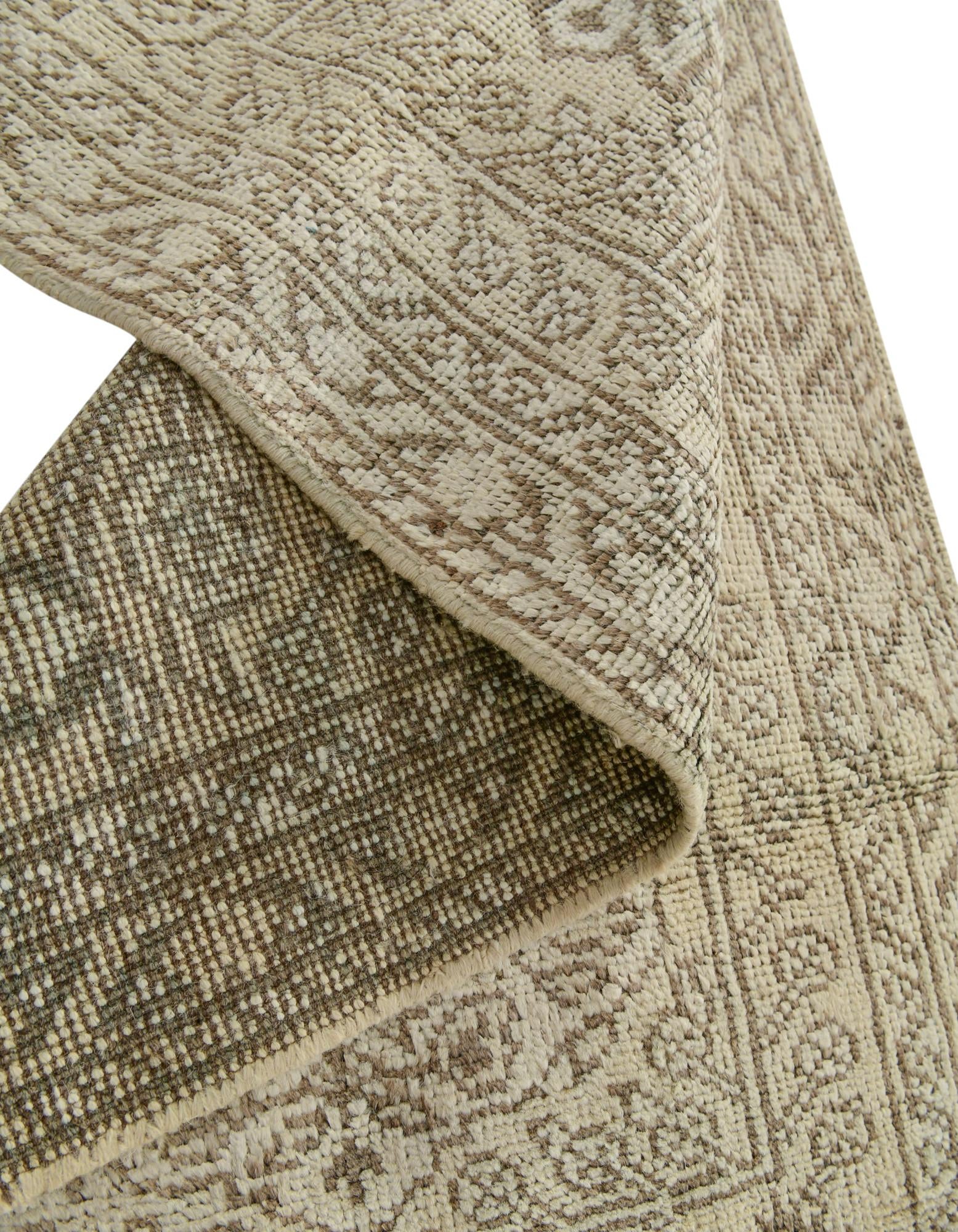 2' 4 x 8' 1 Hand Knotted Oushak Wool Runner Rug