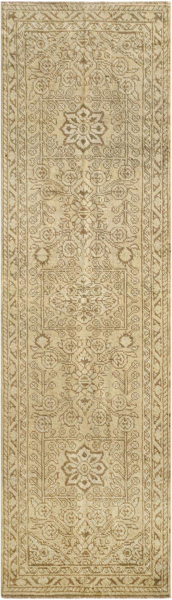 2' 4 x 8' 1 Hand Knotted Oushak Wool Runner Rug
