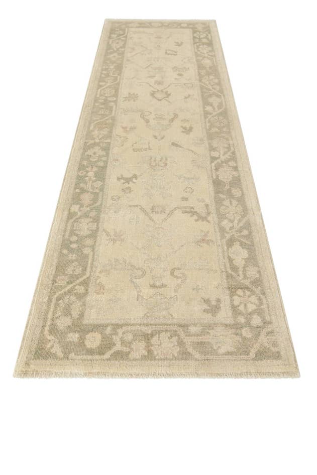 Detail image of 2' 9 x 9' 11 Hand Knotted Oushak Wool Runner Rug
