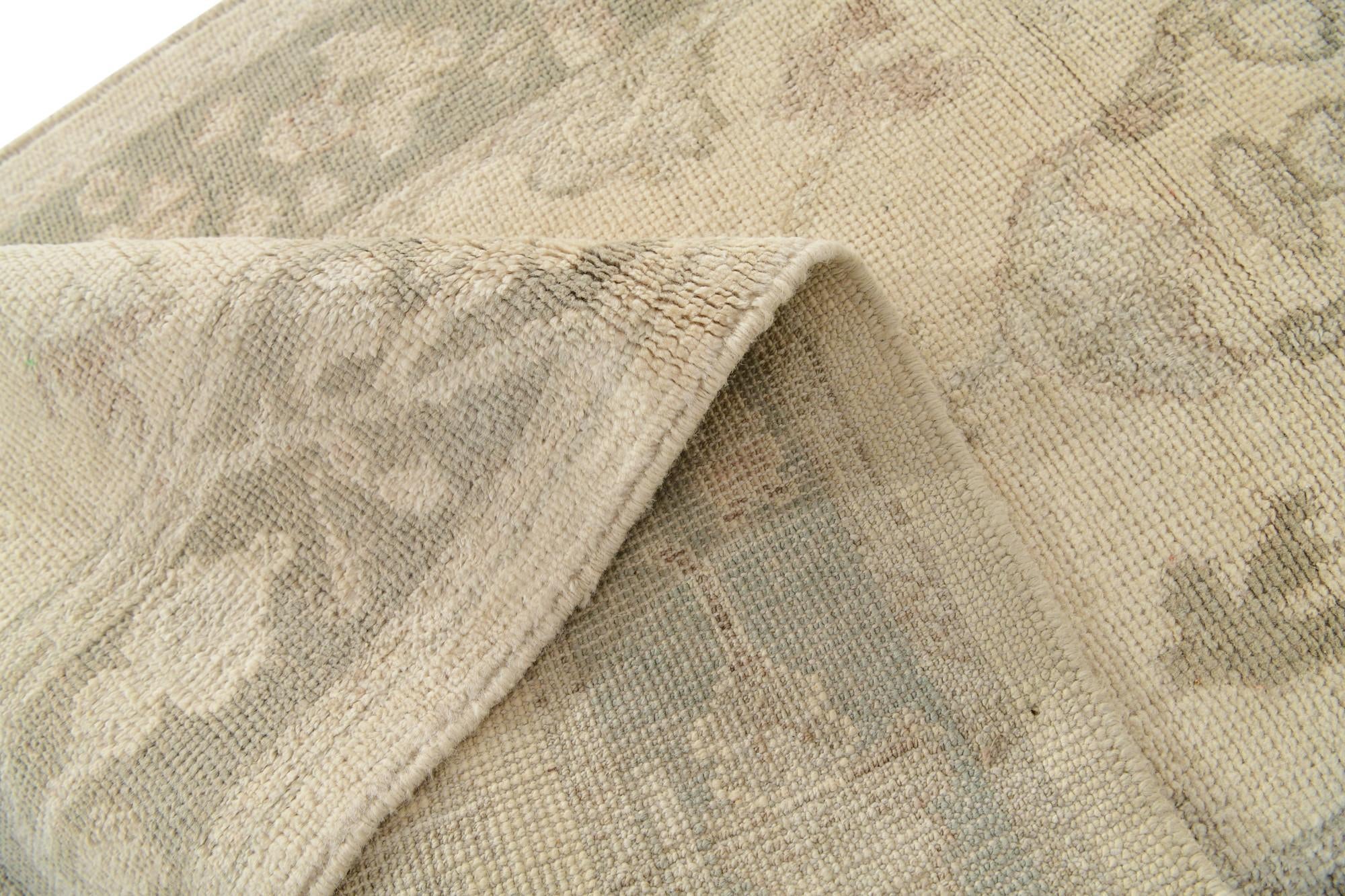 2' 9 x 9' 11 Hand Knotted Oushak Wool Runner Rug