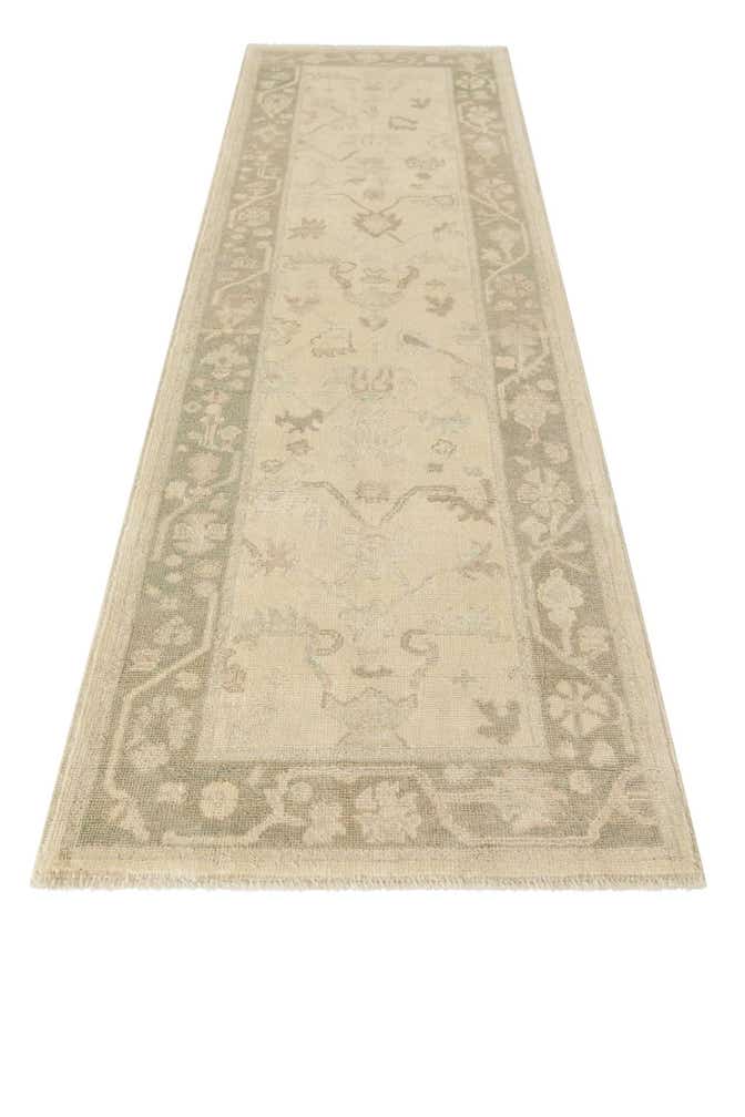 2' 9 x 9' 11 Hand Knotted Oushak Wool Runner Rug