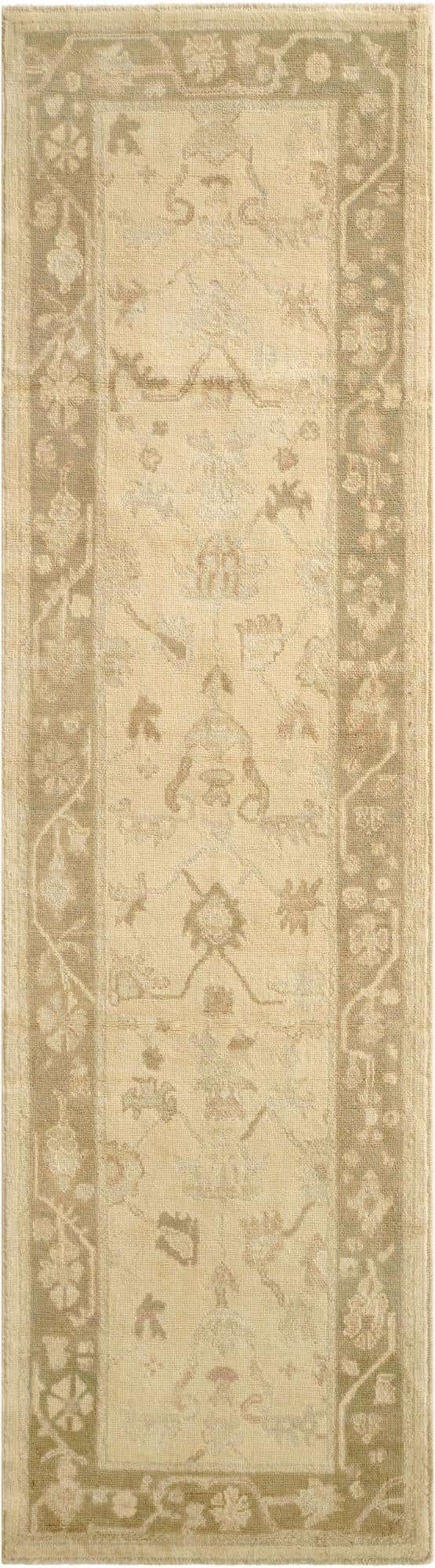 2' 9 x 9' 11 Hand Knotted Oushak Wool Runner Rug