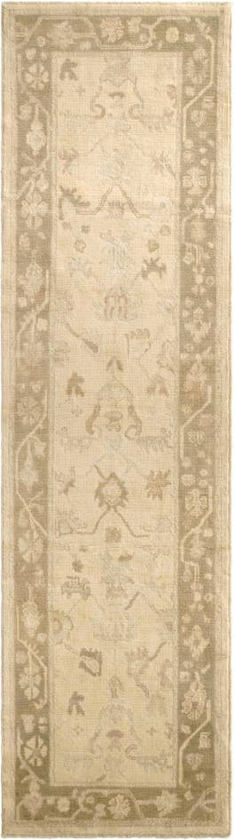 Detail image of 2' 9 x 9' 11 Hand Knotted Oushak Wool Runner Rug