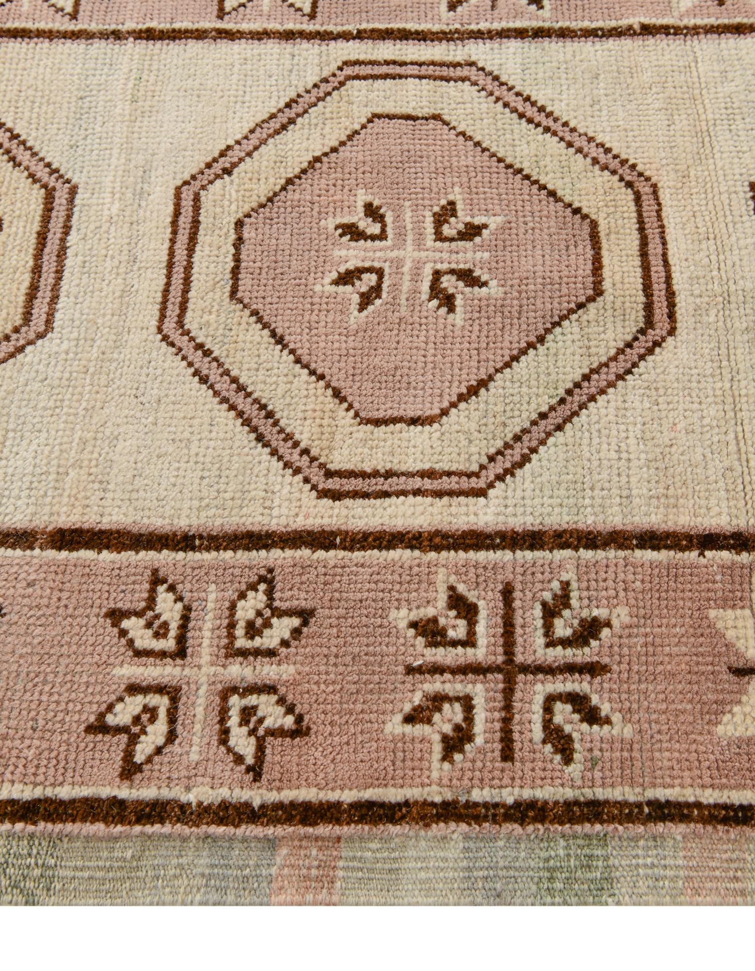 2' 9 x 12' 8 Hand Knotted Oushak Wool Runner Rug