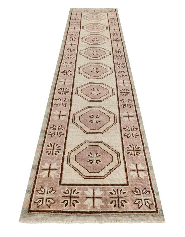 Detail image of 2' 9 x 12' 8  Hand Knotted Oushak Wool Runner Rug