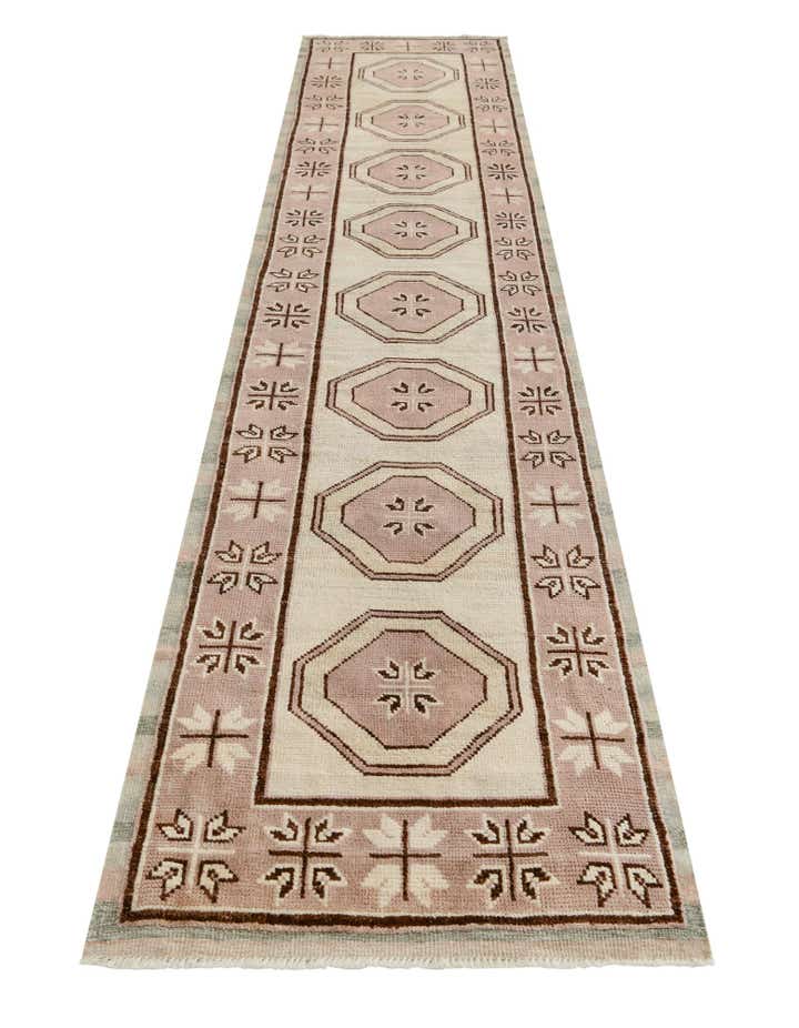 2' 9 x 12' 8 Hand Knotted Oushak Wool Runner Rug