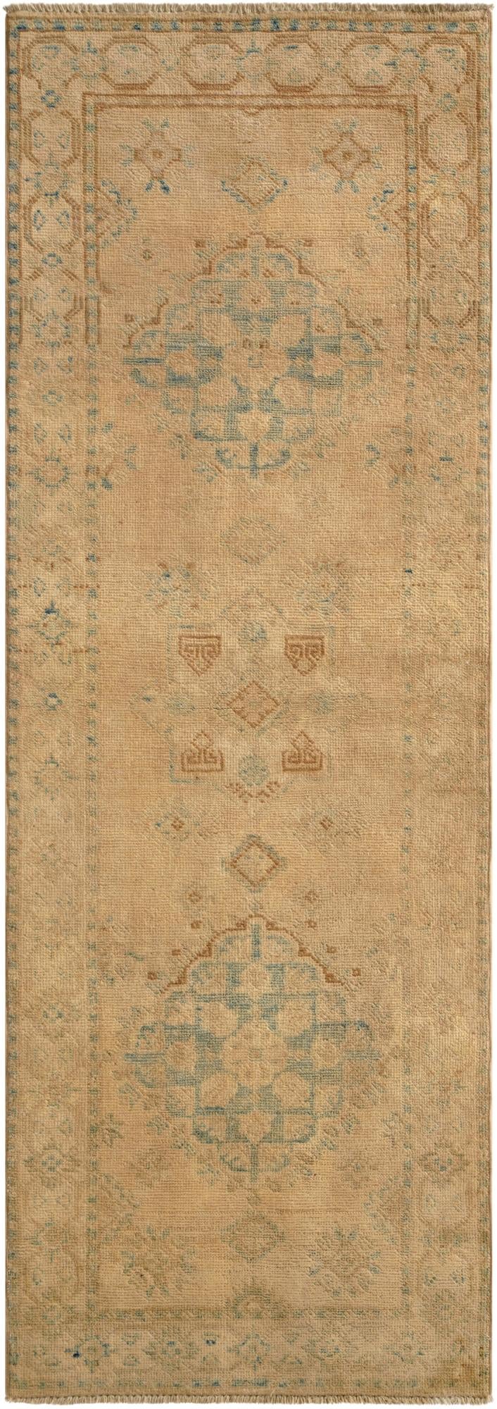2' 1 x 5' 10  Hand Knotted Oushak Wool Runner Rug