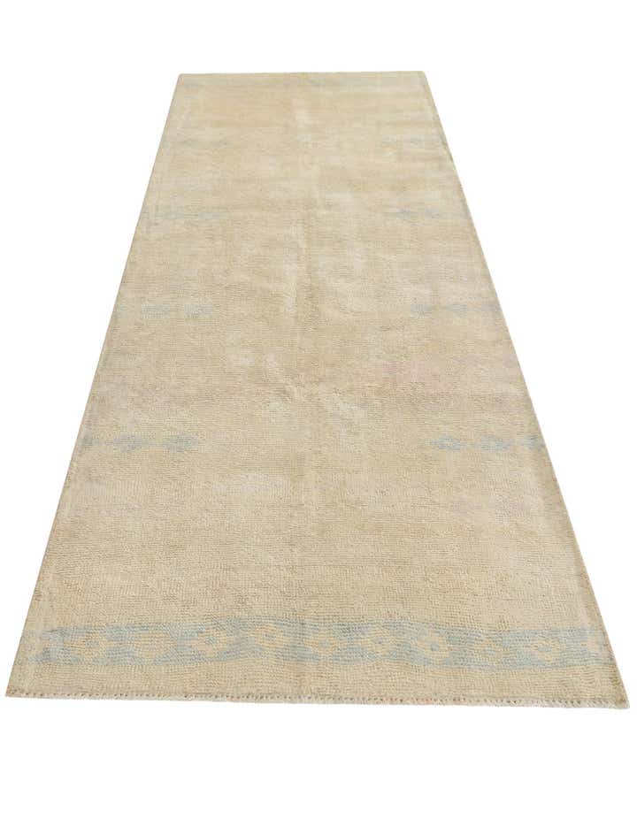 3' 4 x 10' 2 Hand Knotted Oushak Wool Runner Rug