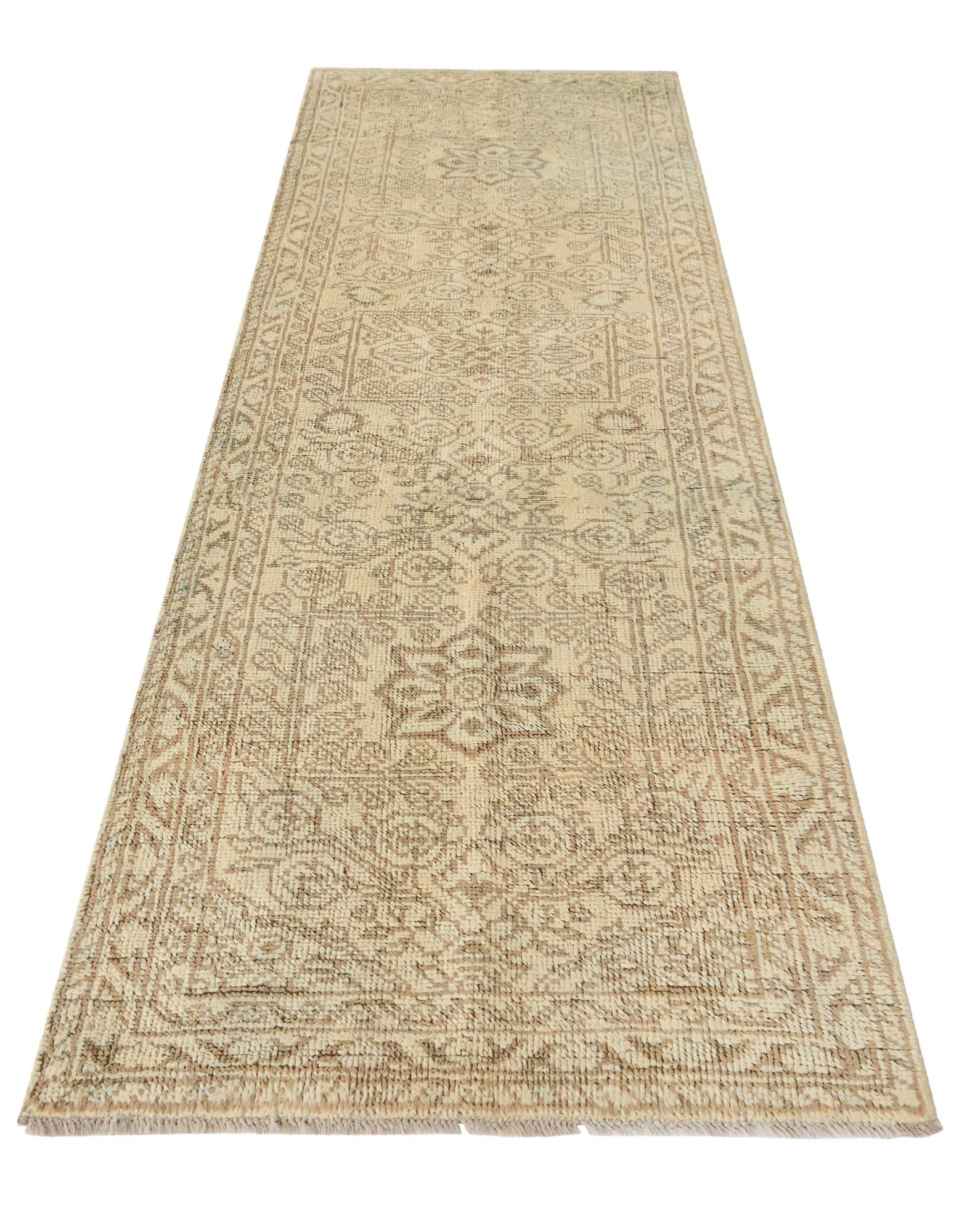 2' 5 x 8' 1 Hand Knotted Oushak Wool Runner Rug