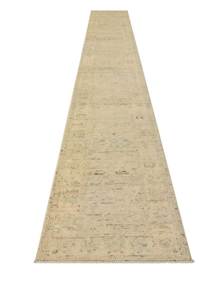 2' 7 x 19' Oushak Wool Runner Rug
