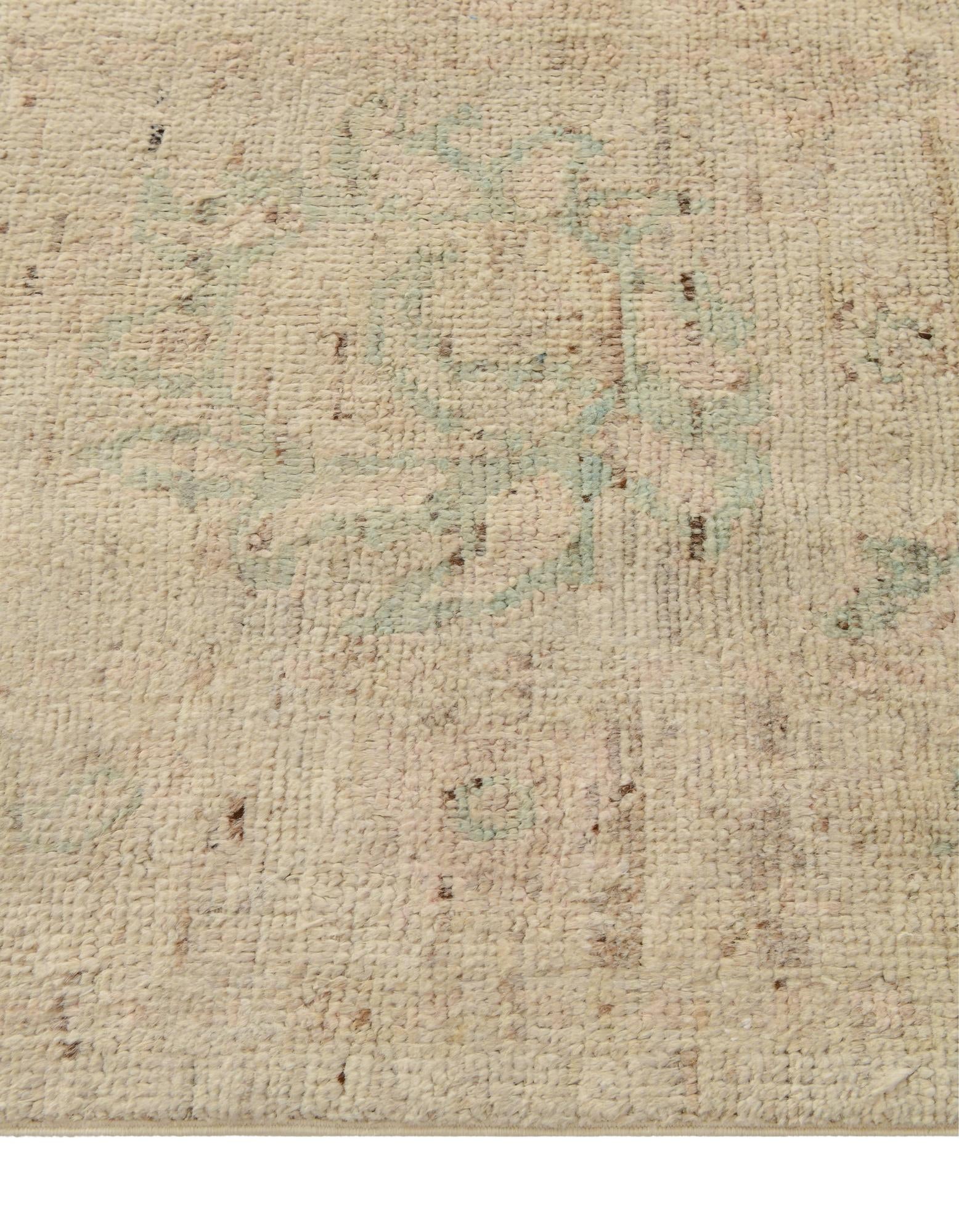 2' 6 x 18' 10 Hand Knotted Oushak Wool Runner Rug
