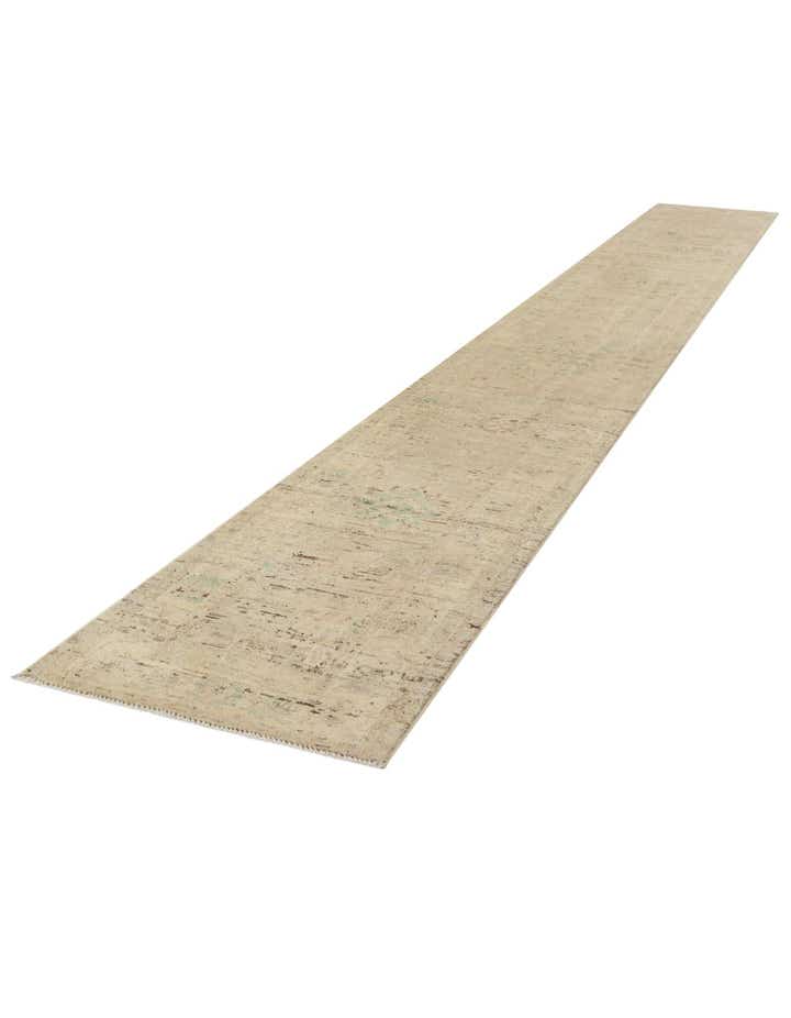 2' 6 x 18' 10 Hand Knotted Oushak Wool Runner Rug