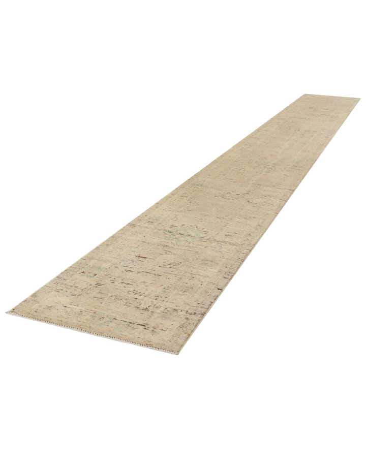 2' 6 x 18' 10 Hand Knotted Oushak Wool Runner Rug