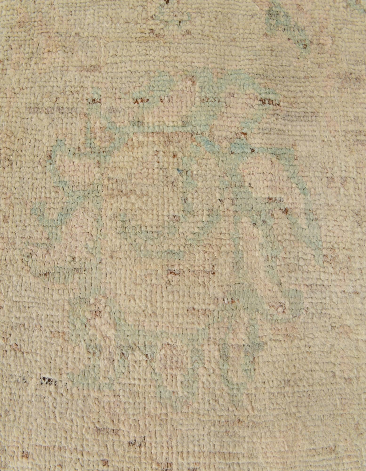 2' 6 x 18' 10 Hand Knotted Oushak Wool Runner Rug