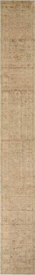 Detail image of 2' 6 x 18' 10 Hand Knotted Oushak Wool Runner Rug