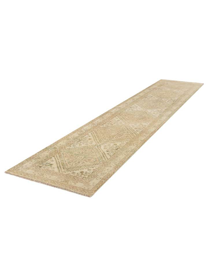 2' 5 x 12' 9 Hand Knotted Oushak Wool Runner Rug