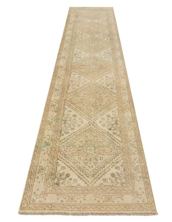 2' 5 x 12' 9 Hand Knotted Oushak Wool Runner Rug